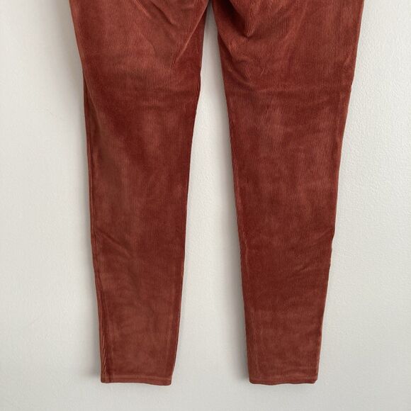 Suave Leggings Womens Medium Rust Knit Corduroy Stretch Tummy Control Pants - Picture 6 of 7